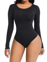 Essential Seamless Long Sleeve Shaping Bodysuit - Black